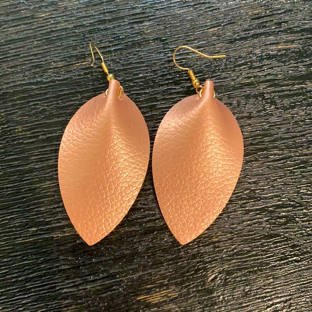 Rose Gold Leaf Earrings